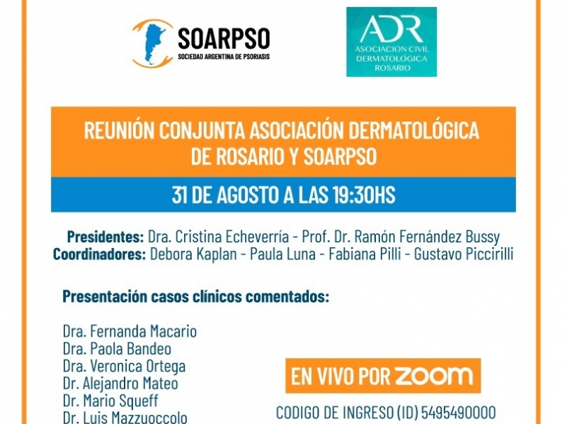 Reunión conjunta Asoc. dermatología de rosario y Soarpso